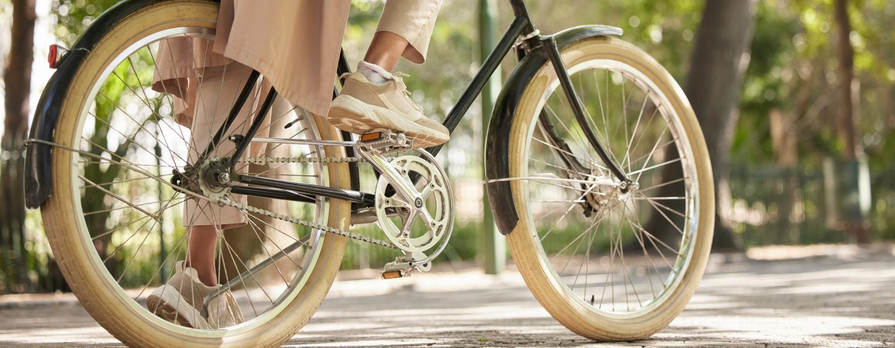 a person riding a bicycle