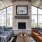 Room with fireplace, couches, and coffee table
