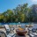 chairs around a fire pit