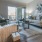 a living room with a large window